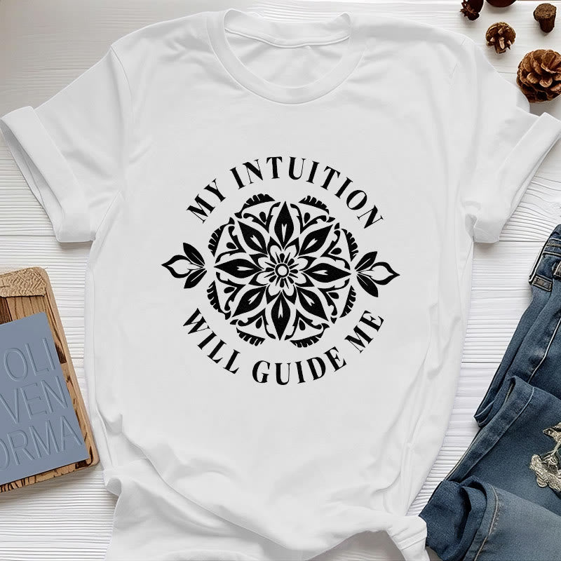 Olivenorma "MY INTUITION WILL GUIDE ME" Floral T-Shirt - White - 2XL - image 5
