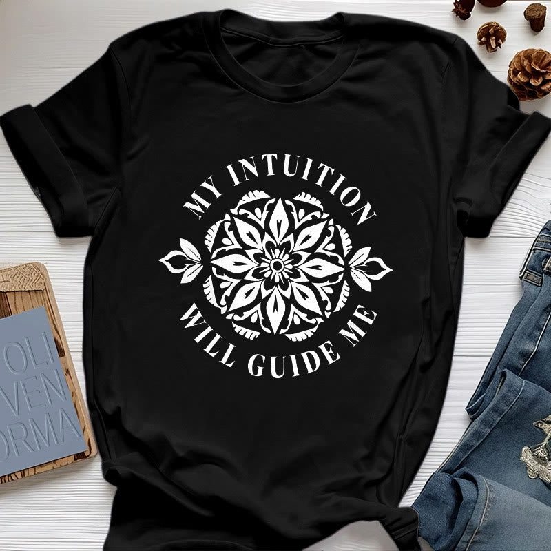 Olivenorma "MY INTUITION WILL GUIDE ME" Floral T-Shirt - Black - 2XL - image 7