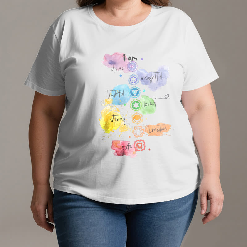 Olivenorma "I AM" 7 Chakra Energy Yoga T-Shirt - image 2