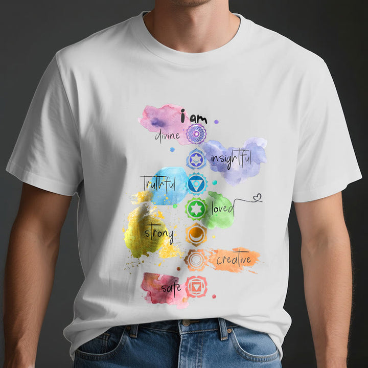 Olivenorma "I AM" 7 Chakra Energy Yoga T-Shirt - image 3