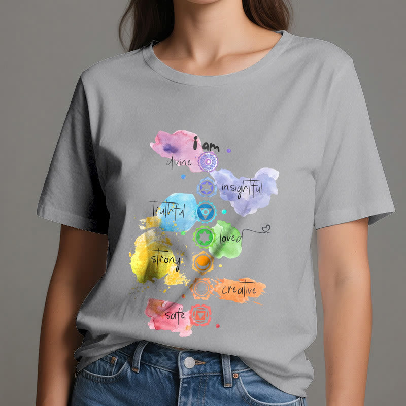 Olivenorma "I AM" 7 Chakra Energy Yoga T-Shirt - image 8
