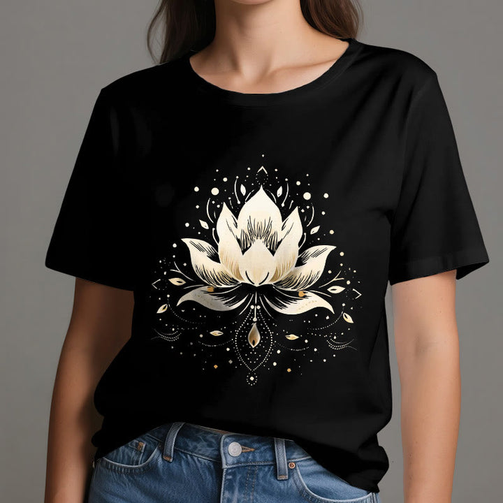 Olivenorma Blossoming Lotus Pure Cotton T-Shirt - image 1