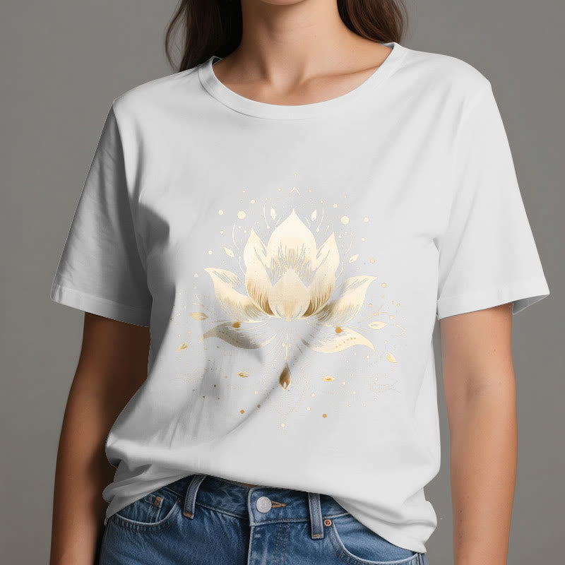Olivenorma Blossoming Lotus Pure Cotton T-Shirt - image 6