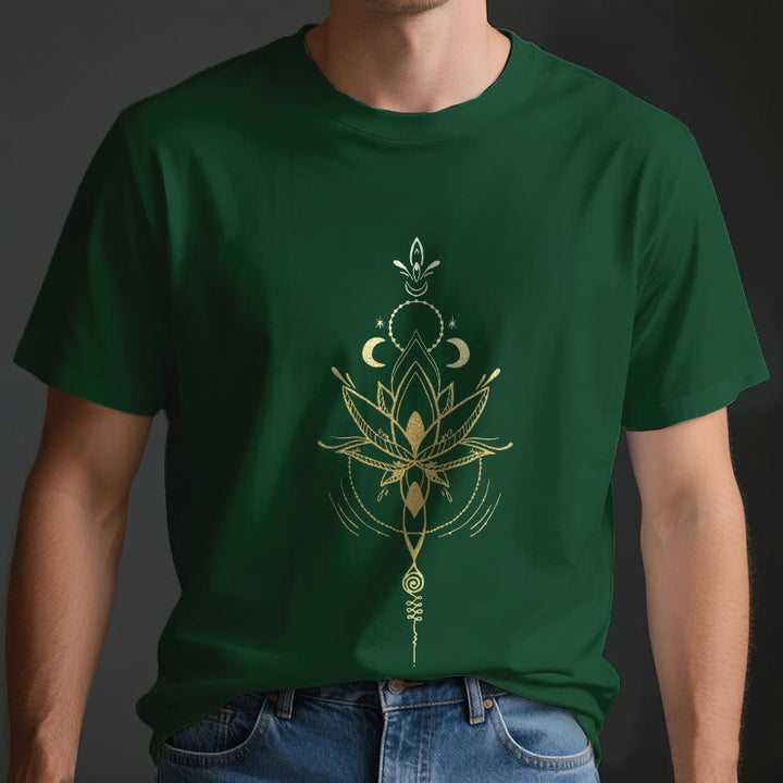 Olivenorma Moon Phase Lotus Protection Cotton T-Shirt - image 3
