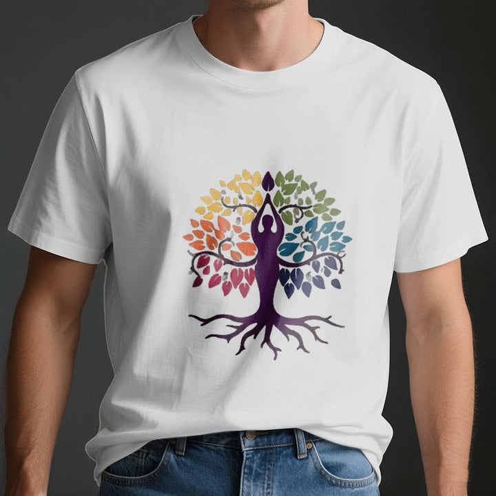 Olivenorma Yoga Tree Spiritual Cotton Tee T-Shirt - image 3