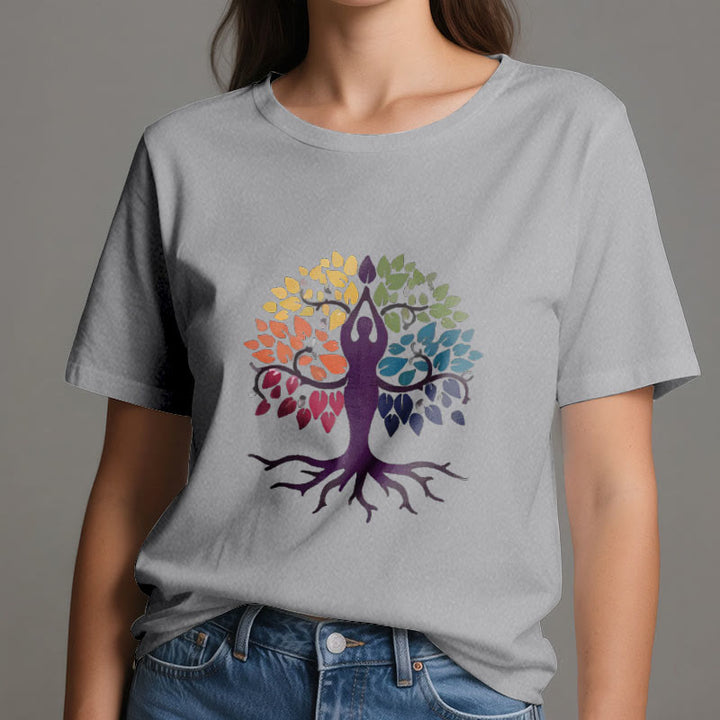 Olivenorma Yoga Tree Spiritual Cotton Tee T-Shirt - image 8