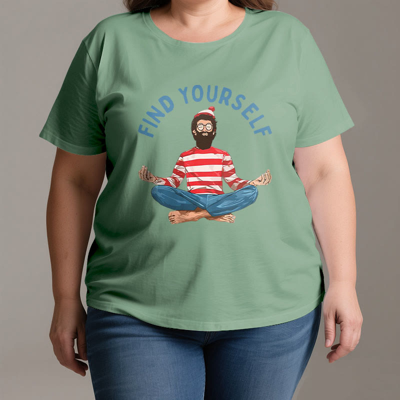 Olivenorma "FIND YOURSELF" Meditation Spiritual Cotton Tee T-Shirt - image 2