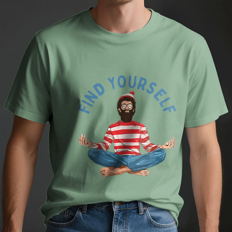 Olivenorma "FIND YOURSELF" Meditation Spiritual Cotton Tee T-Shirt - image 3