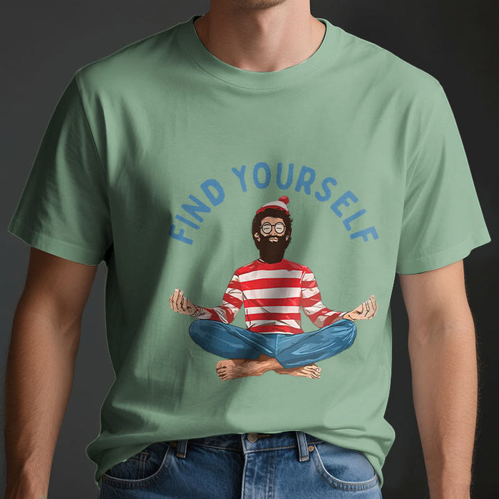 Olivenorma "FIND YOURSELF" Meditation Spiritual Cotton Tee T-Shirt - image 3