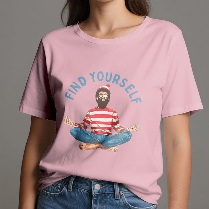 Olivenorma "FIND YOURSELF" Meditation Spiritual Cotton Tee T-Shirt - image 16