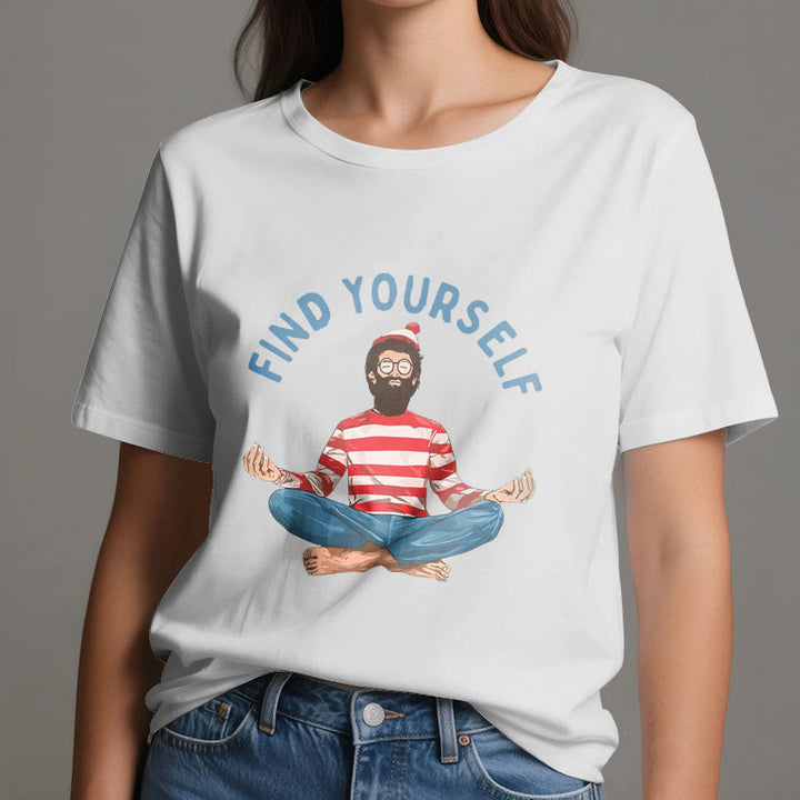 Olivenorma "FIND YOURSELF" Meditation Spiritual Cotton Tee T-Shirt - image 6