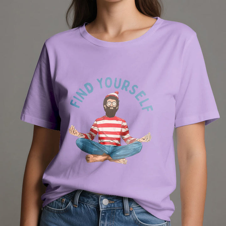 Olivenorma "FIND YOURSELF" Meditation Spiritual Cotton Tee T-Shirt - image 18