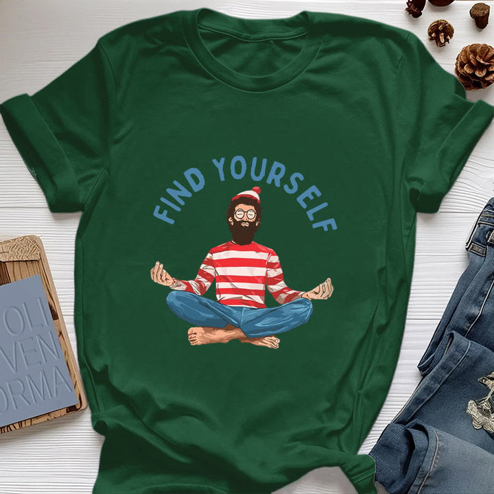 Olivenorma "FIND YOURSELF" Meditation Spiritual Cotton Tee T-Shirt - Dark Green - 2XL - image 19