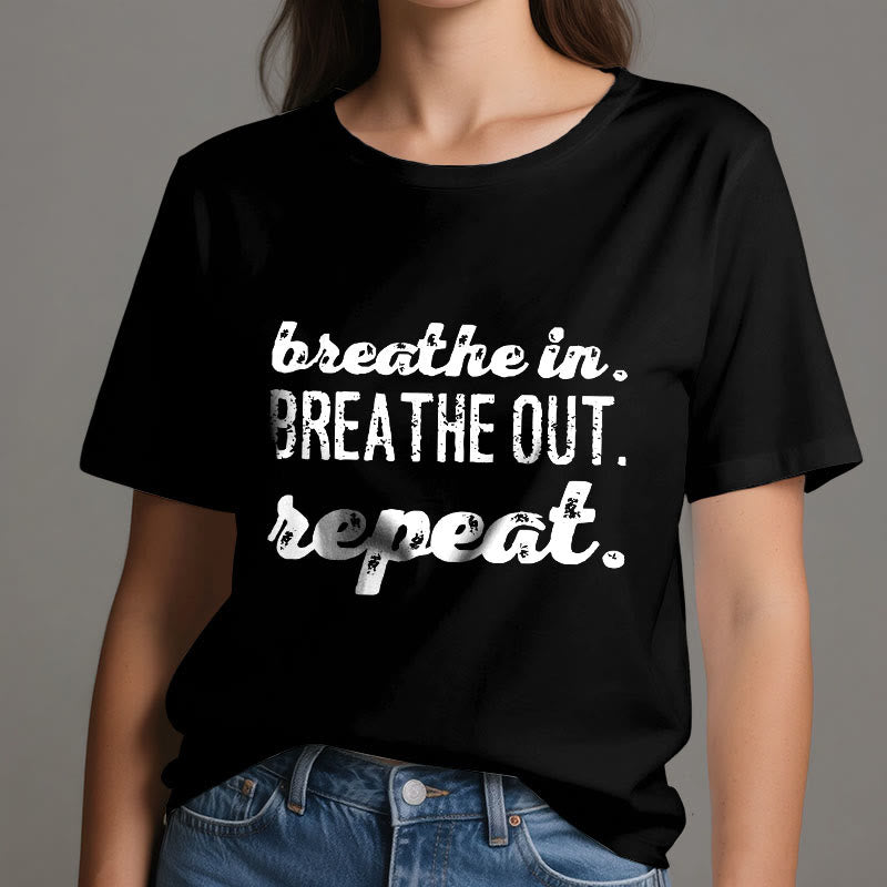 Olivenorma "BREATHE IN, BREATHE OUT" Meditation Spiritual Tee T-Shirt - image 1