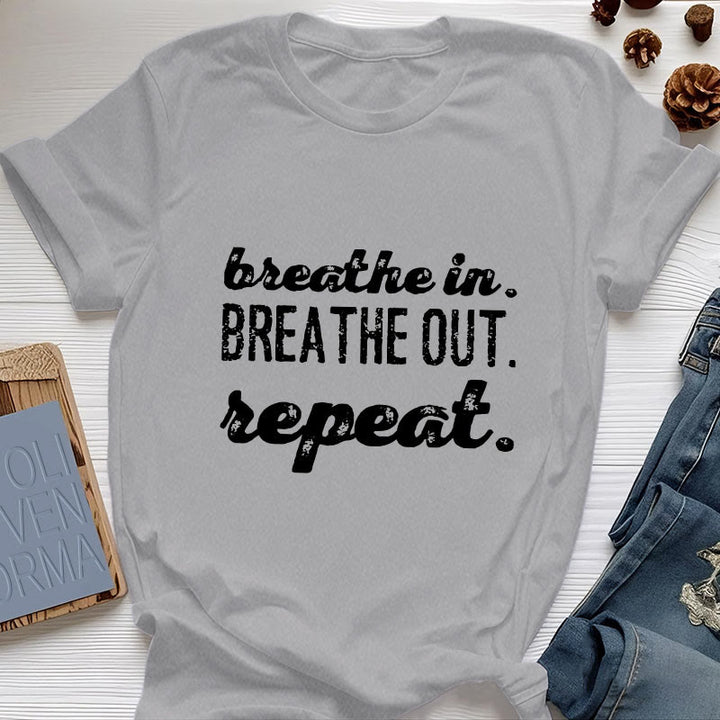 Olivenorma "BREATHE IN, BREATHE OUT" Meditation Spiritual Tee T-Shirt - Gray - 2XL - image 7