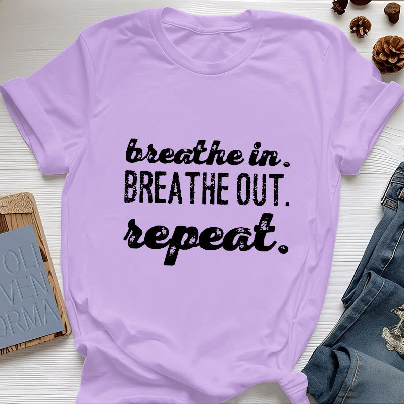 Olivenorma "BREATHE IN, BREATHE OUT" Meditation Spiritual Tee T-Shirt - Purple - 2XL - image 15