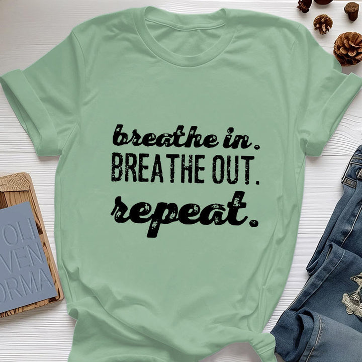 Olivenorma "BREATHE IN, BREATHE OUT" Meditation Spiritual Tee T-Shirt - Light Green - 2XL - image 17