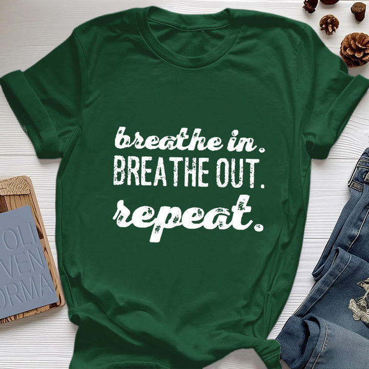 Olivenorma "BREATHE IN, BREATHE OUT" Meditation Spiritual Tee T-Shirt - Dark Green - 2XL - image 19