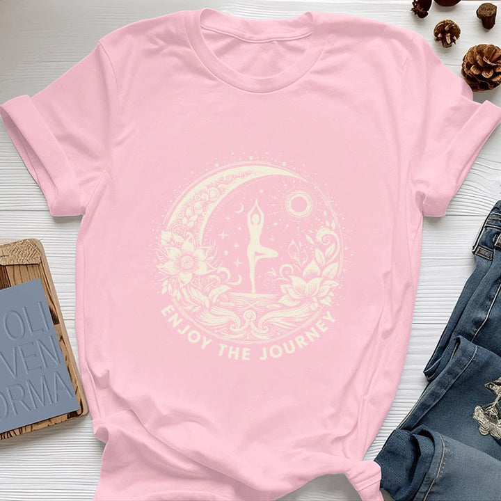 Olivenorma "ENJOY THE JOURNEY" Yoga Spiritual Tee T-Shirt - Pink - 2XL - image 15