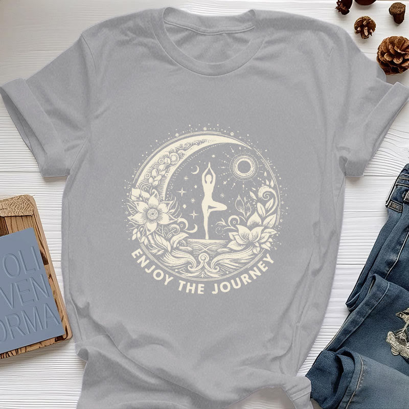 Olivenorma "ENJOY THE JOURNEY" Yoga Spiritual Tee T-Shirt - Gray - 2XL - image 9