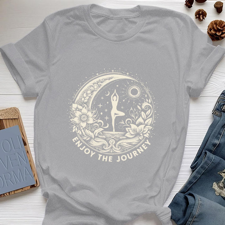 Olivenorma "ENJOY THE JOURNEY" Yoga Spiritual Tee T-Shirt - Gray - 2XL - image 9