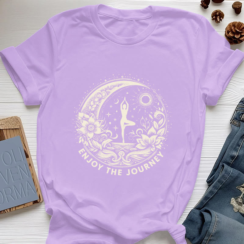 Olivenorma "ENJOY THE JOURNEY" Yoga Spiritual Tee T-Shirt - Purple - 2XL - image 17