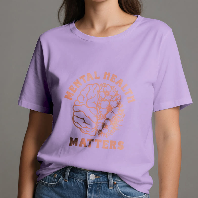Olivenorma "MENTAL HEALTH MATTERS" Inspirational Cotton T-Shirt - image 1