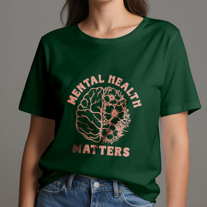 Olivenorma "MENTAL HEALTH MATTERS" Inspirational Cotton T-Shirt - image 20