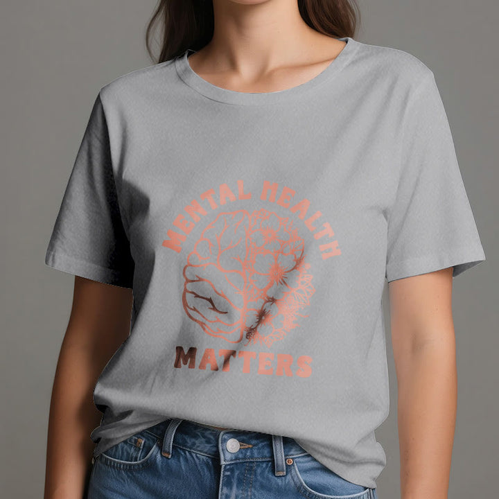 Olivenorma "MENTAL HEALTH MATTERS" Inspirational Cotton T-Shirt - image 10