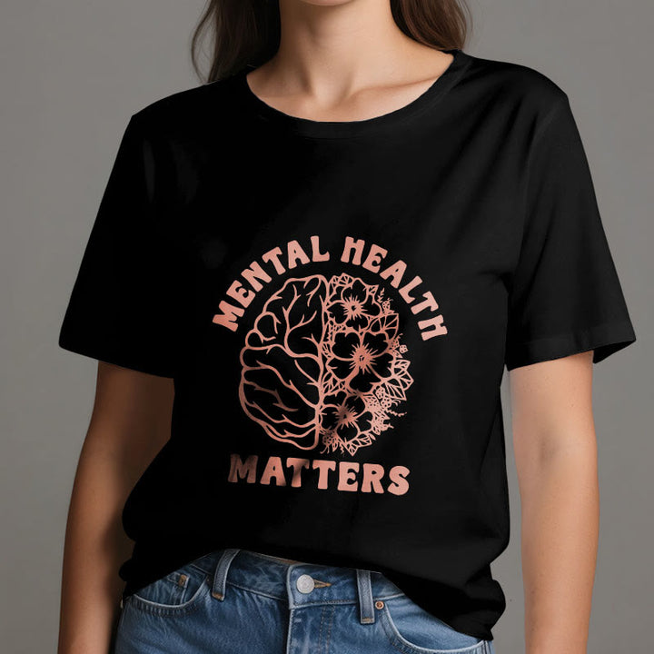 Olivenorma "MENTAL HEALTH MATTERS" Inspirational Cotton T-Shirt - image 8