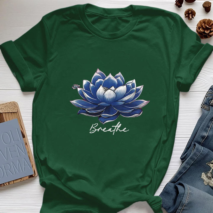 Olivenorma "BREATHE" Lotus Yoga Apparel Spiritual Tee T-Shirt - Dark Green - 2XL - image 19