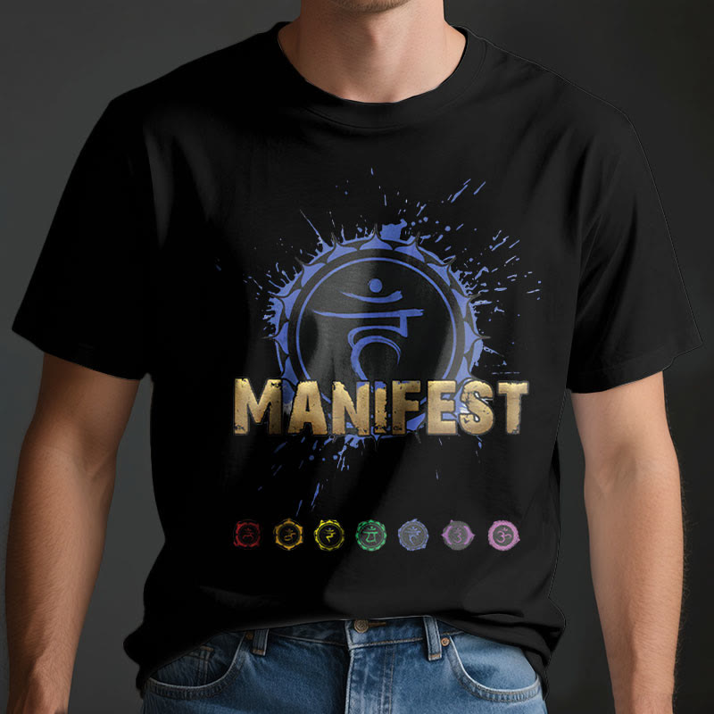Olivenorma Unisex "MANIFEST" Throat Chakra Short Sleeve T-Shirt - image 10