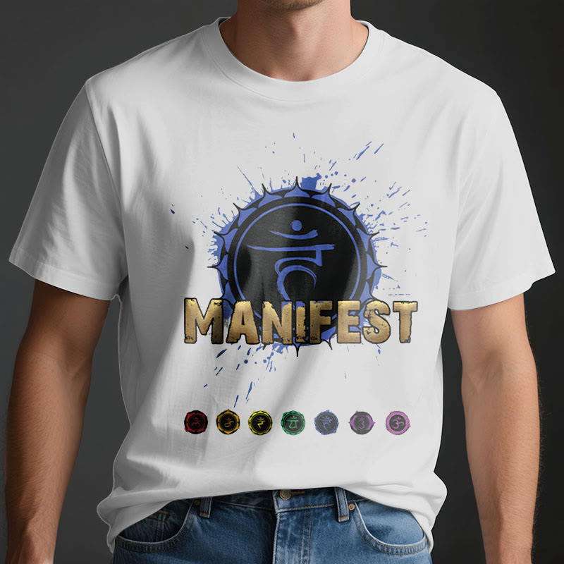 Olivenorma Unisex "MANIFEST" Throat Chakra Short Sleeve T-Shirt - image 13