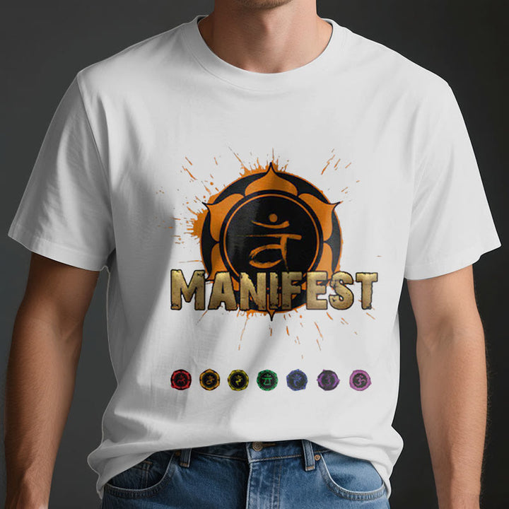 Olivenorma Unisex "MANIFEST" Throat Chakra Short Sleeve T-Shirt - image 7