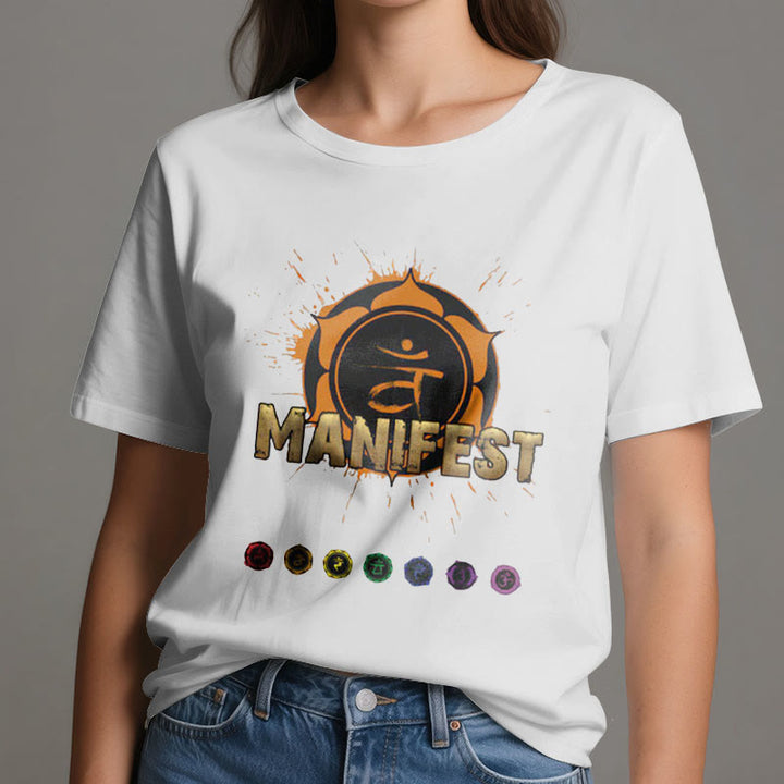 Olivenorma Unisex "MANIFEST" Throat Chakra Short Sleeve T-Shirt - image 6