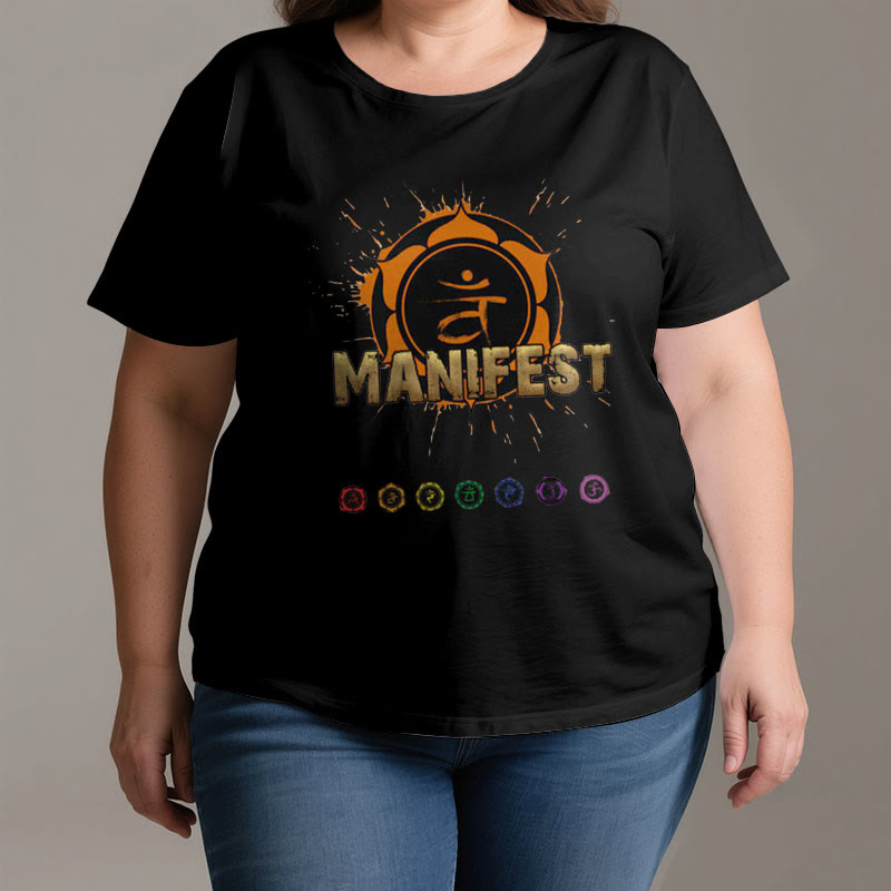 Olivenorma Unisex "MANIFEST" Throat Chakra Short Sleeve T-Shirt - image 3