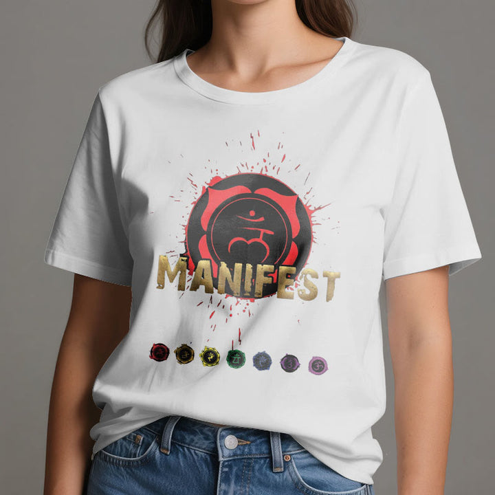 Olivenorma Unisex "MANIFEST" Throat Chakra Short Sleeve T-Shirt - image 24