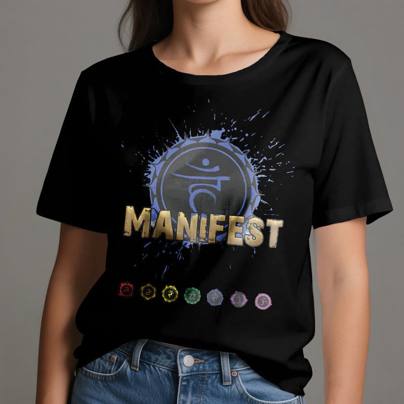 Olivenorma Unisex "MANIFEST" Throat Chakra Short Sleeve T-Shirt - image 9