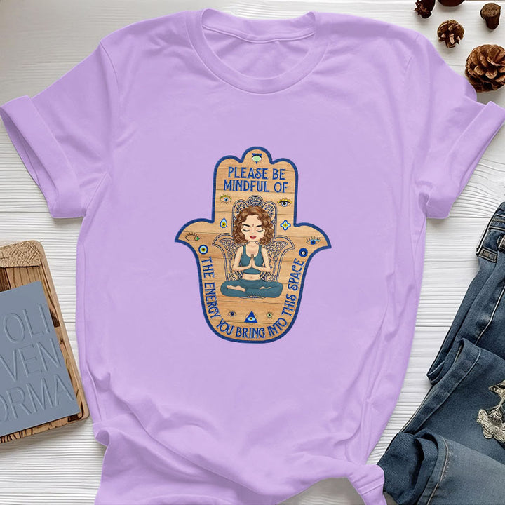 Olivenorma Hamsa Hand Meditation Protection Spiritual T-Shirt - Purple - 2XL - image 15