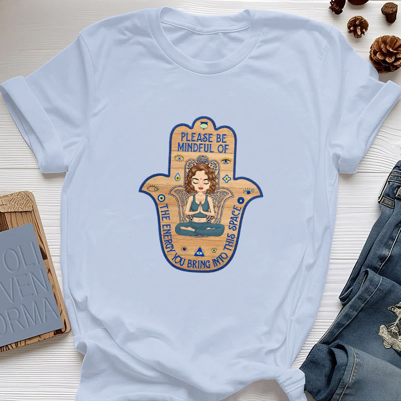 Olivenorma Hamsa Hand Meditation Protection Spiritual T-Shirt - Blue - 2XL - image 11