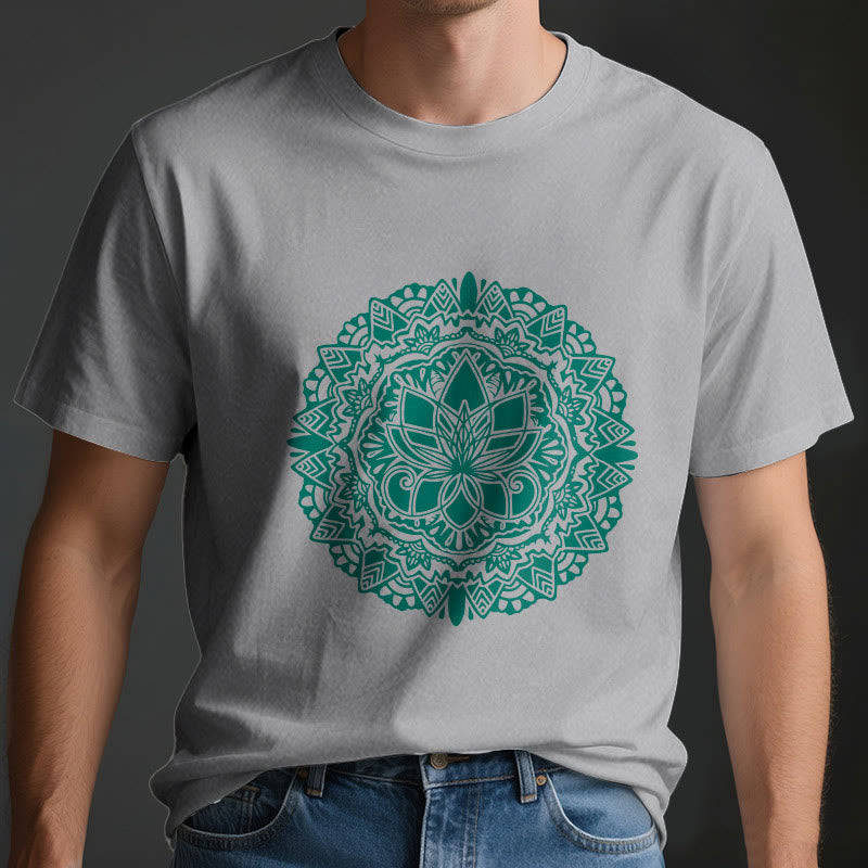 Olivenorma Green Lotus Print T-Shirt - image 7