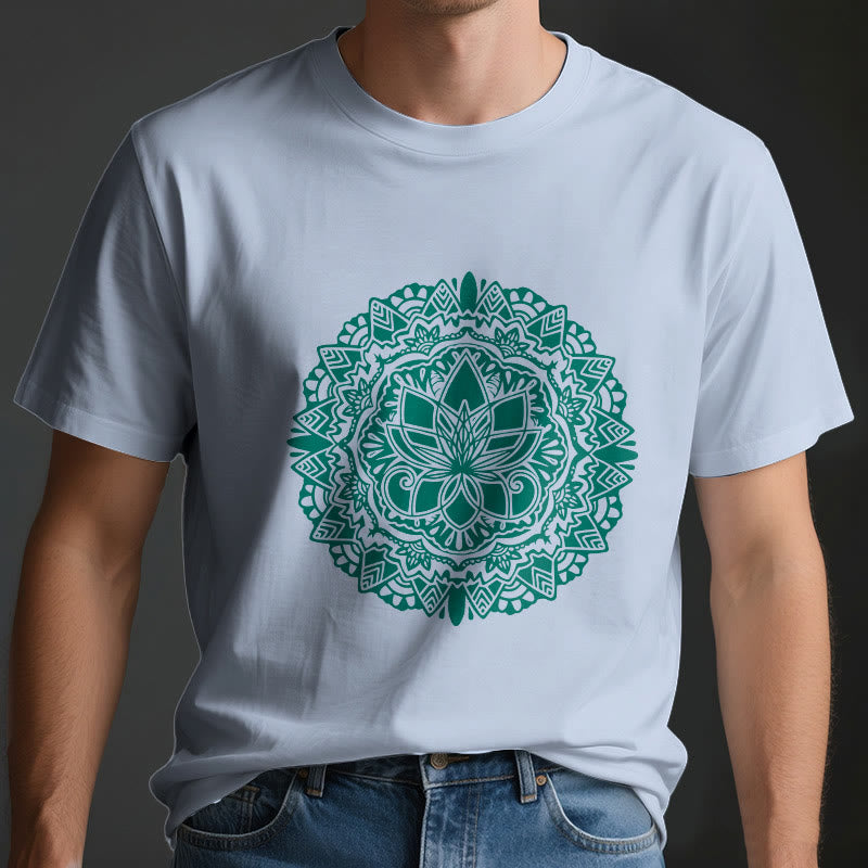 Olivenorma Green Lotus Print T-Shirt - image 11