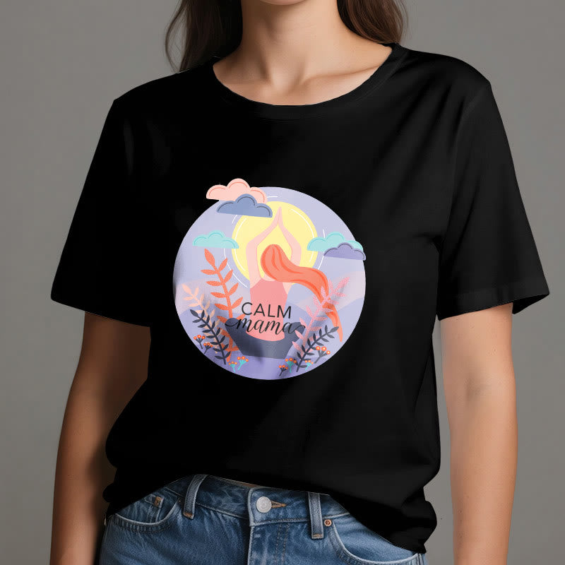 Olivenorma Calm Mama Print Yoga T-Shirt - image 6