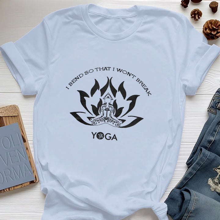 Olivenorma "I Bend So That I Won't Break" Yoga T-Shirt - Blue - 2XL - image 12