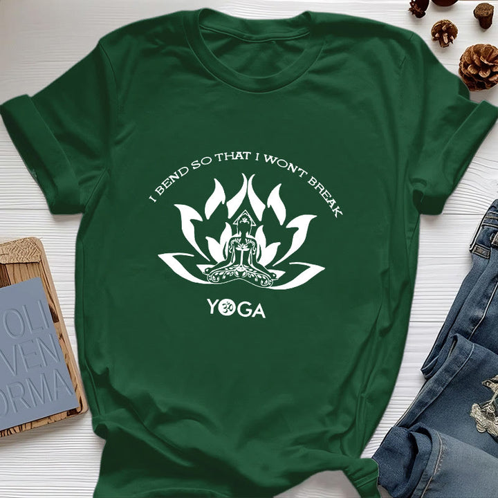 Olivenorma "I Bend So That I Won't Break" Yoga T-Shirt - Dark Green - 2XL - image 18