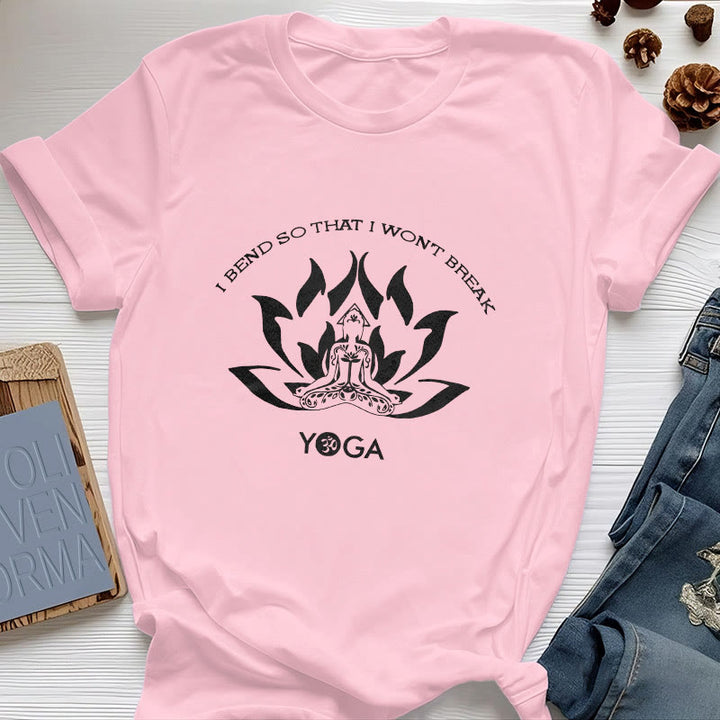 Olivenorma "I Bend So That I Won't Break" Yoga T-Shirt - Pink - 2XL - image 14