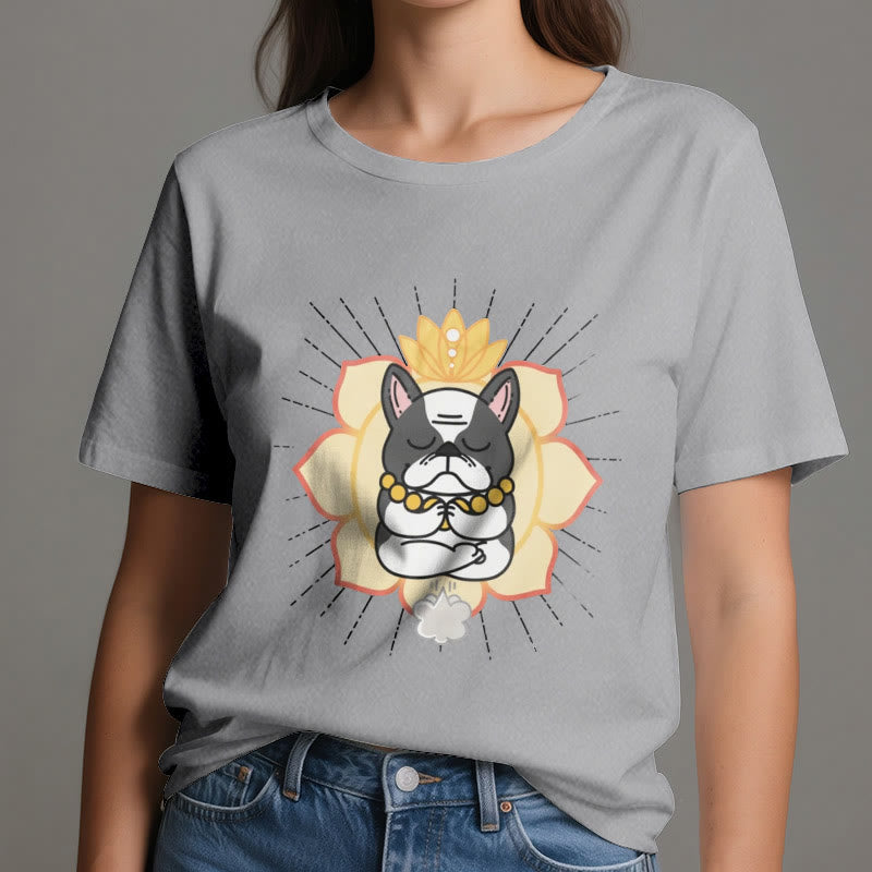 Olivenorma Yoga Meditation French Bulldog Print T-Shirt - image 7