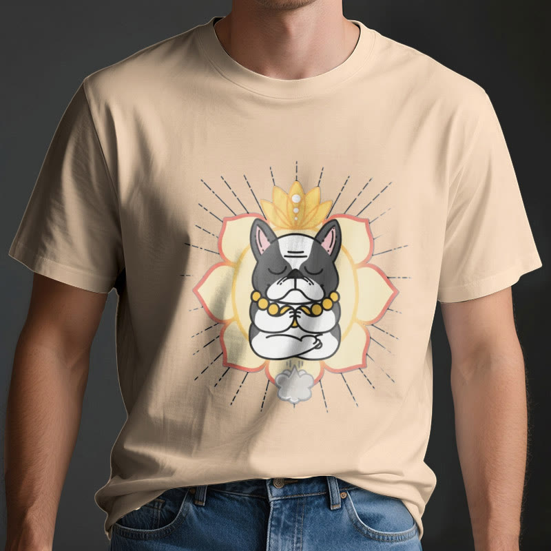 Olivenorma Yoga Meditation French Bulldog Print T-Shirt - image 11