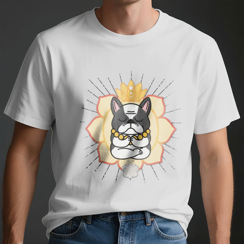 Olivenorma Yoga Meditation French Bulldog Print T-Shirt - image 2