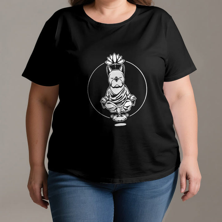 Olivenorma Zen Meditation French Bulldog Lotus T-Shirt - image 2